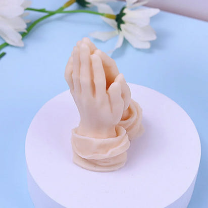 mexican style praying hands candle