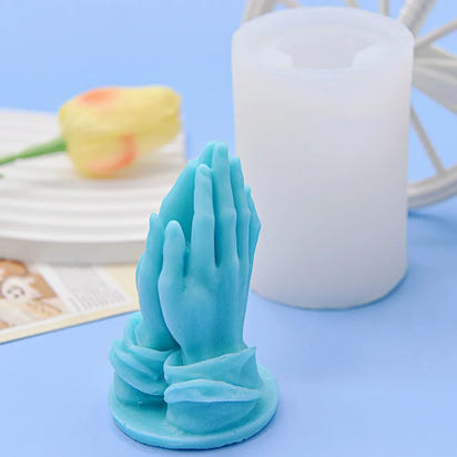 mexican style praying hands candle