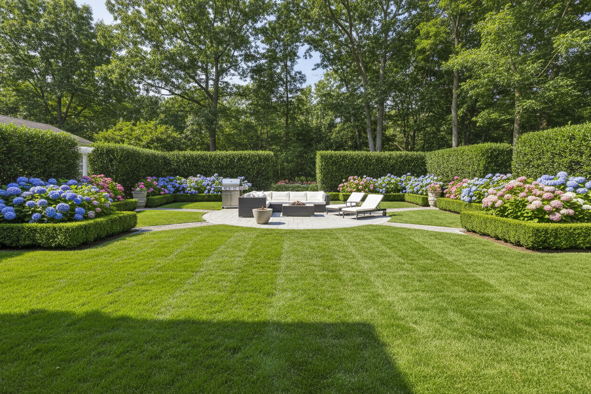 a clean big backyard