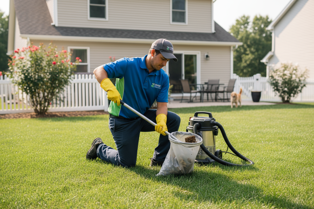 make him be picking up dog poop